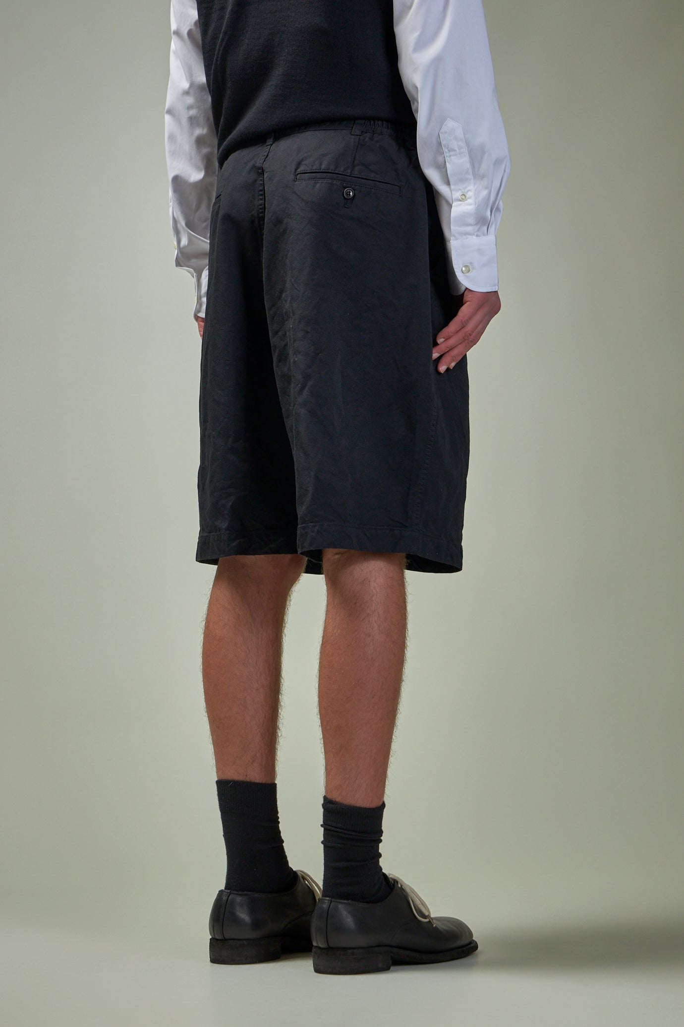 Pleated Nylon Shorts