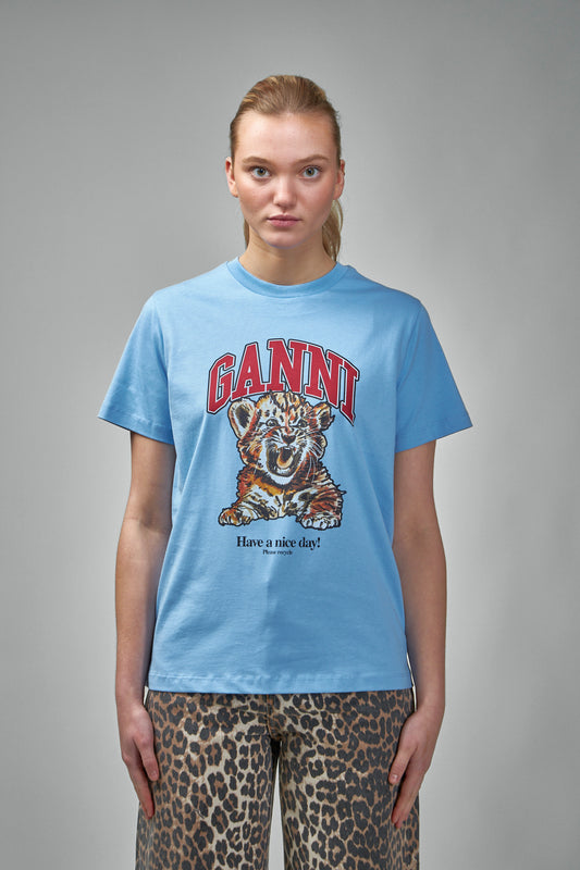 Entspanntes Basic-T-Shirt aus Jersey mit Tigermuster