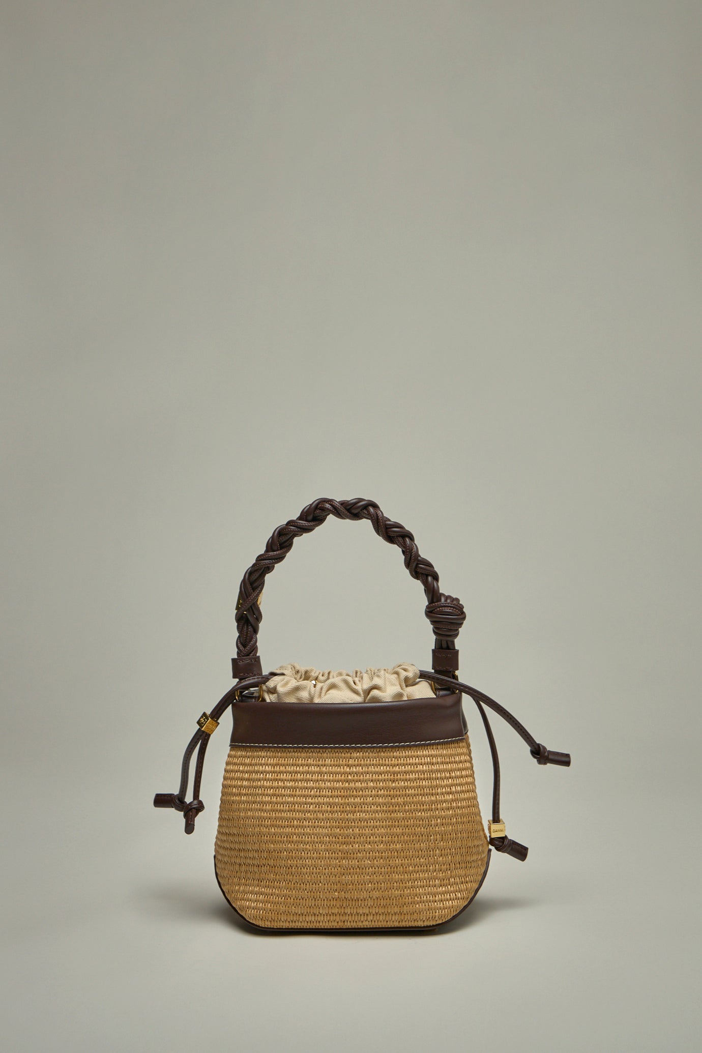 Ganni Bou Bucket Bag Raffia