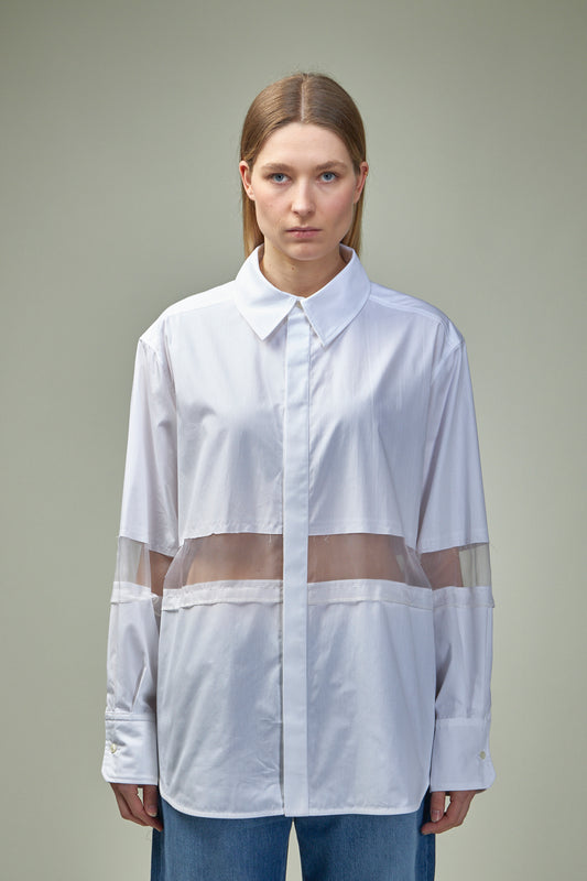 Street Poplin Organza Oversized Shirt