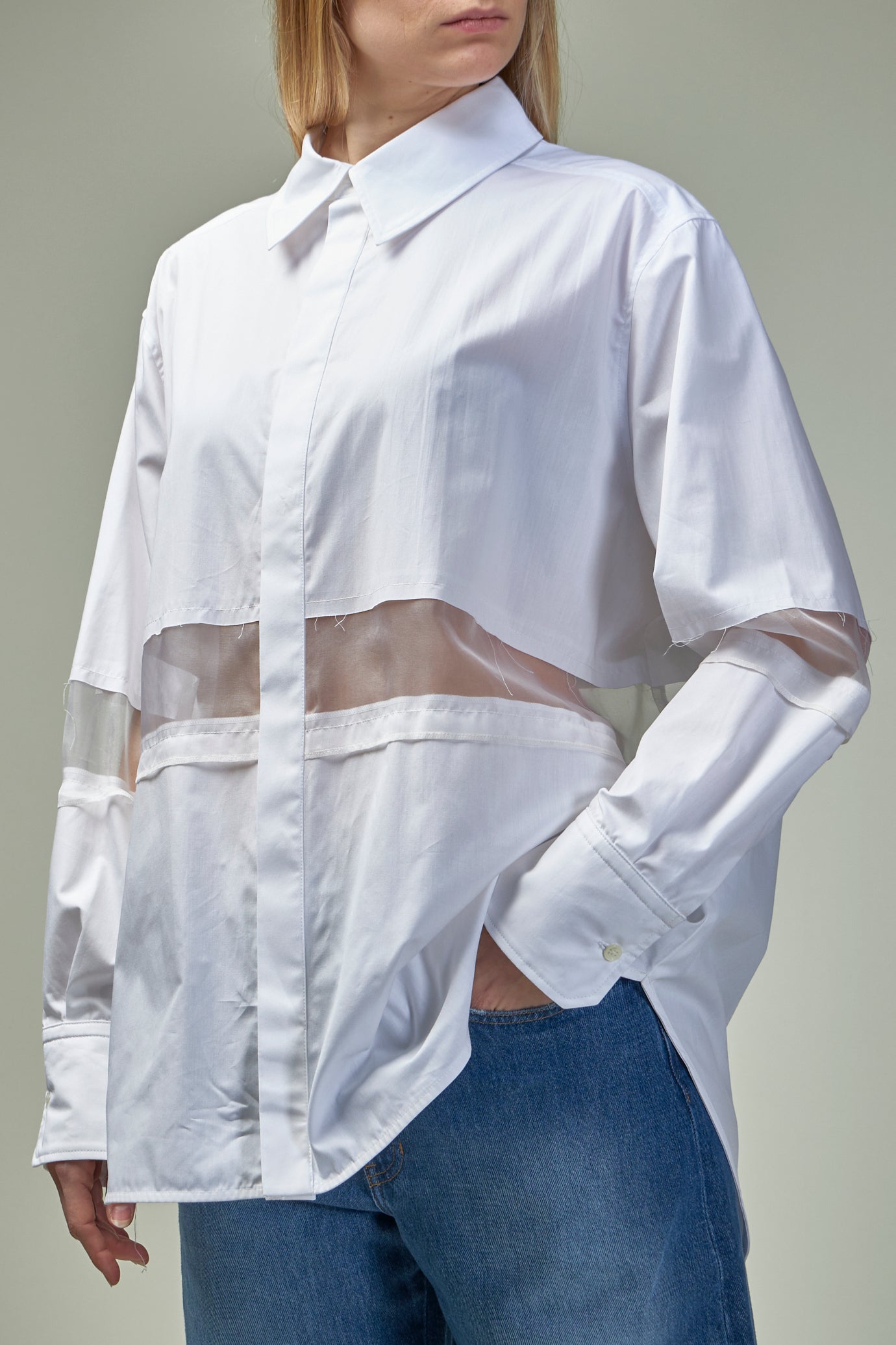 Street Poplin Organza Oversized Shirt