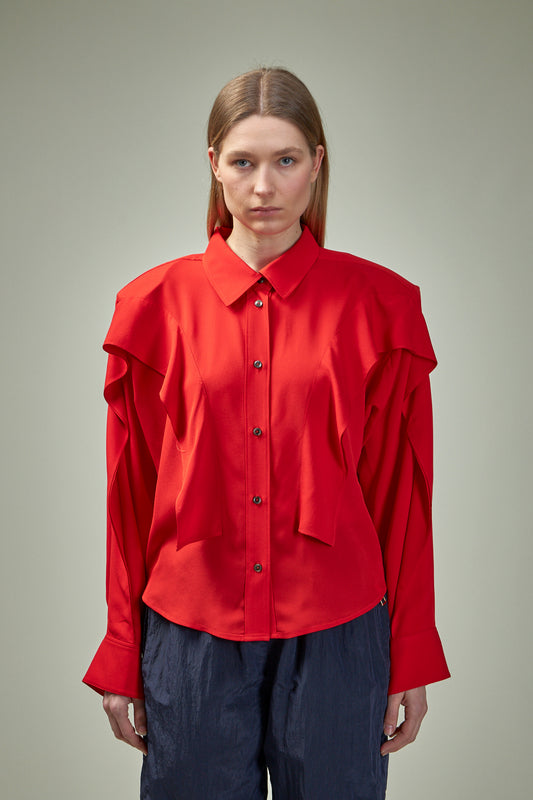 Banner Crepe Georgette Silk Shirt