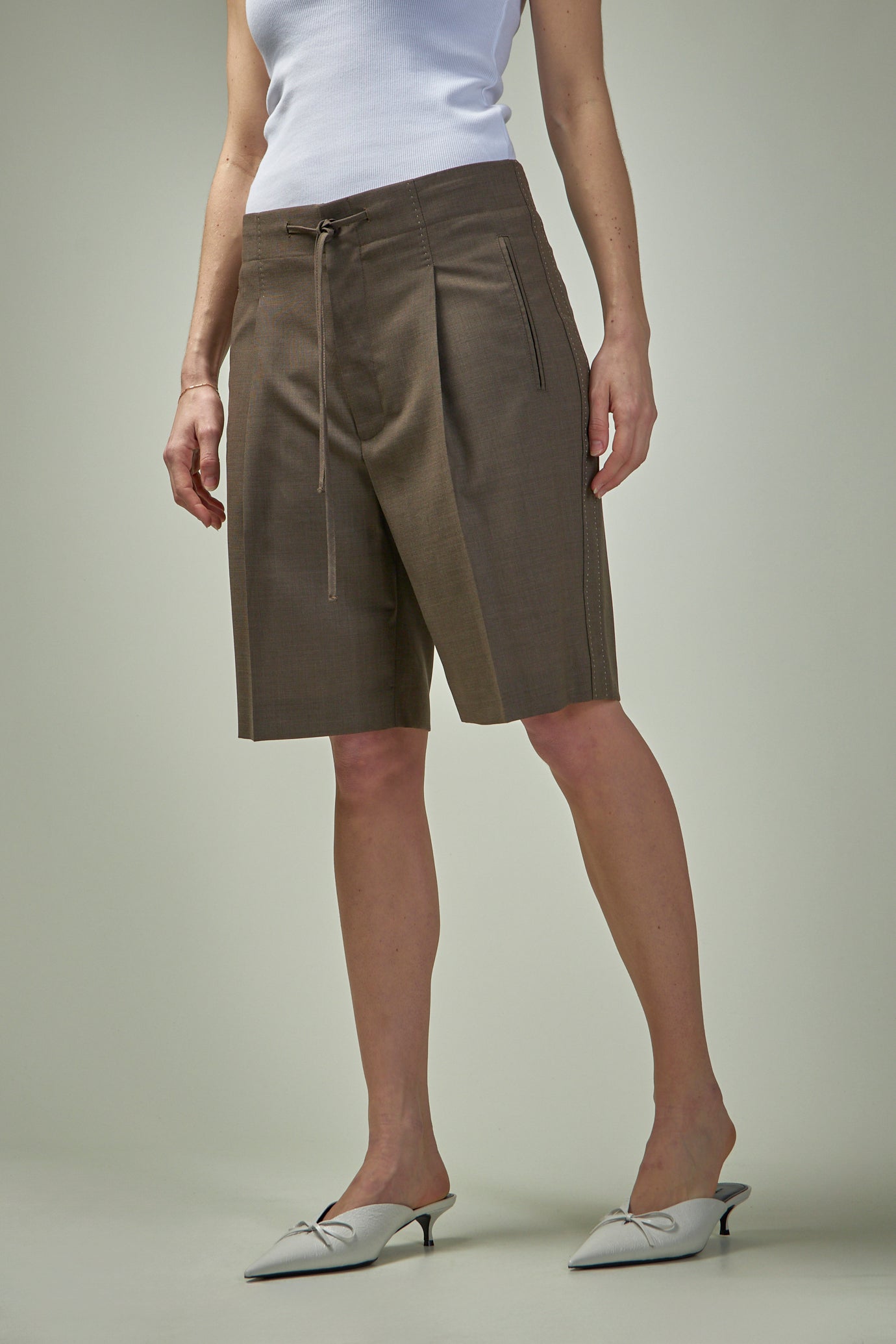 String Summer Wool Short Trousers