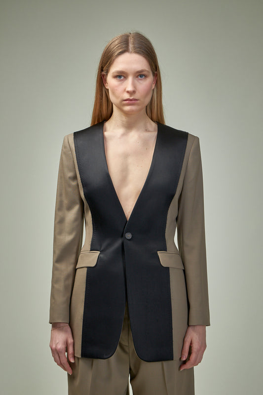 Collar Blazer No Lapel