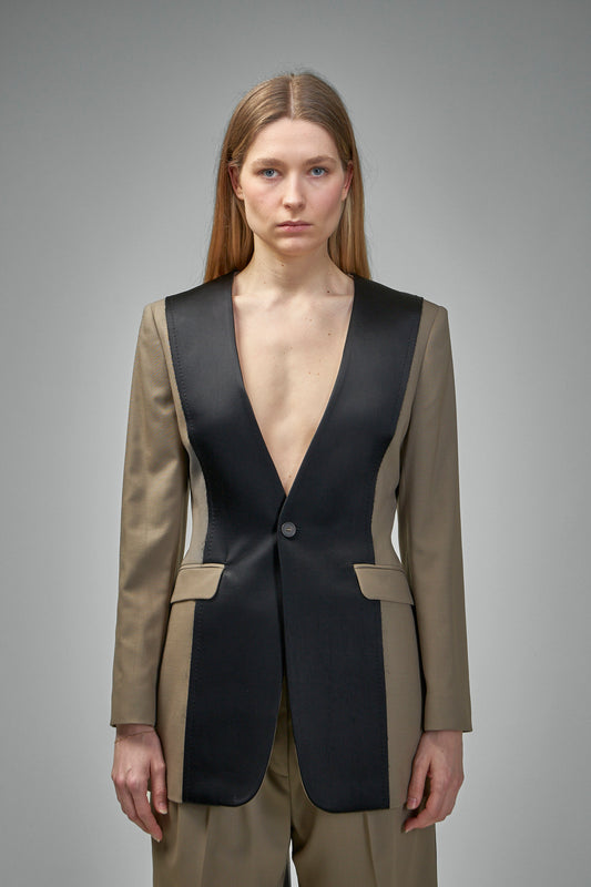 Collar Blazer No Lapel
