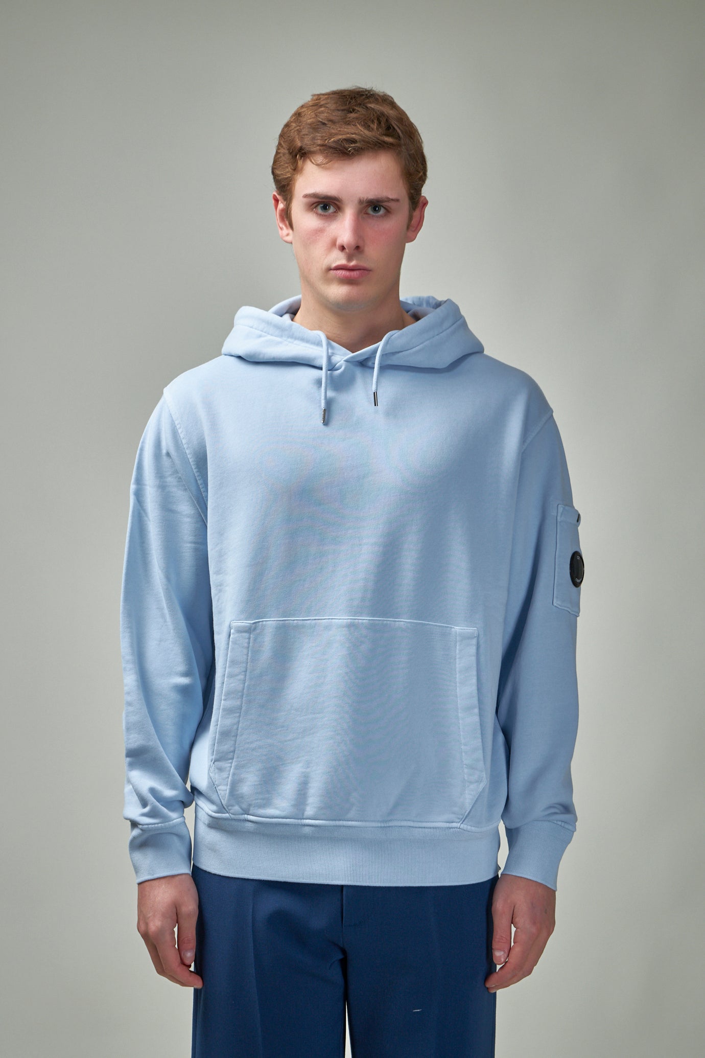 Diagonal Raised Fleece Lens Hooded Sweatshirt