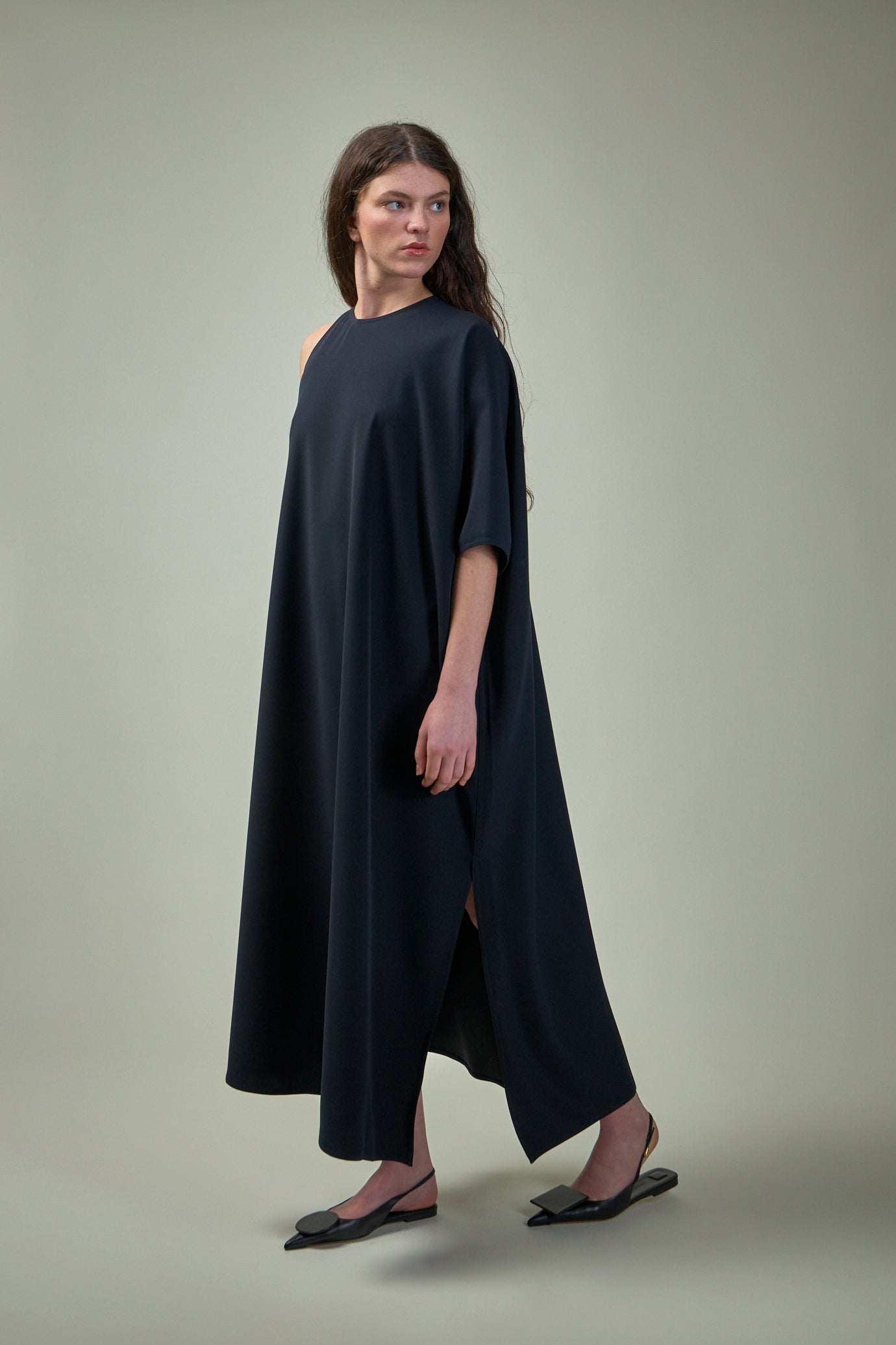 David Powi One Sleeve Trapeze Dress