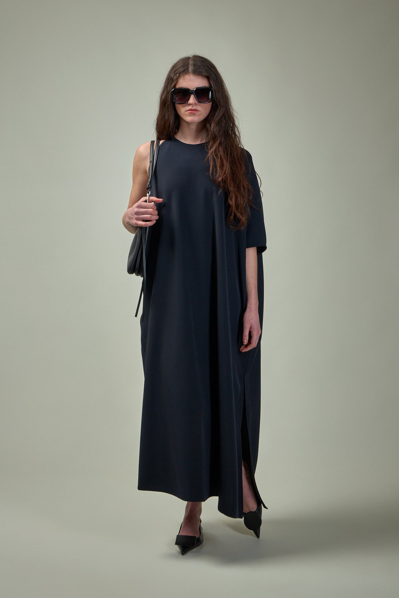 David Powi One Sleeve Trapeze Dress