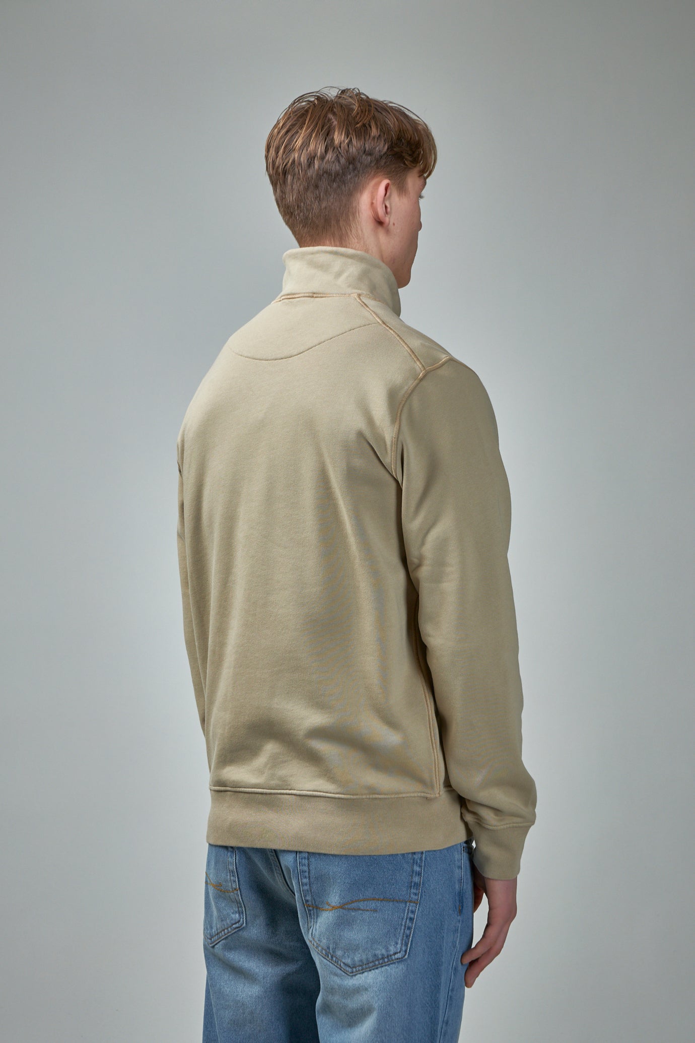 Half Zip Sweatshirt with Standing Collar