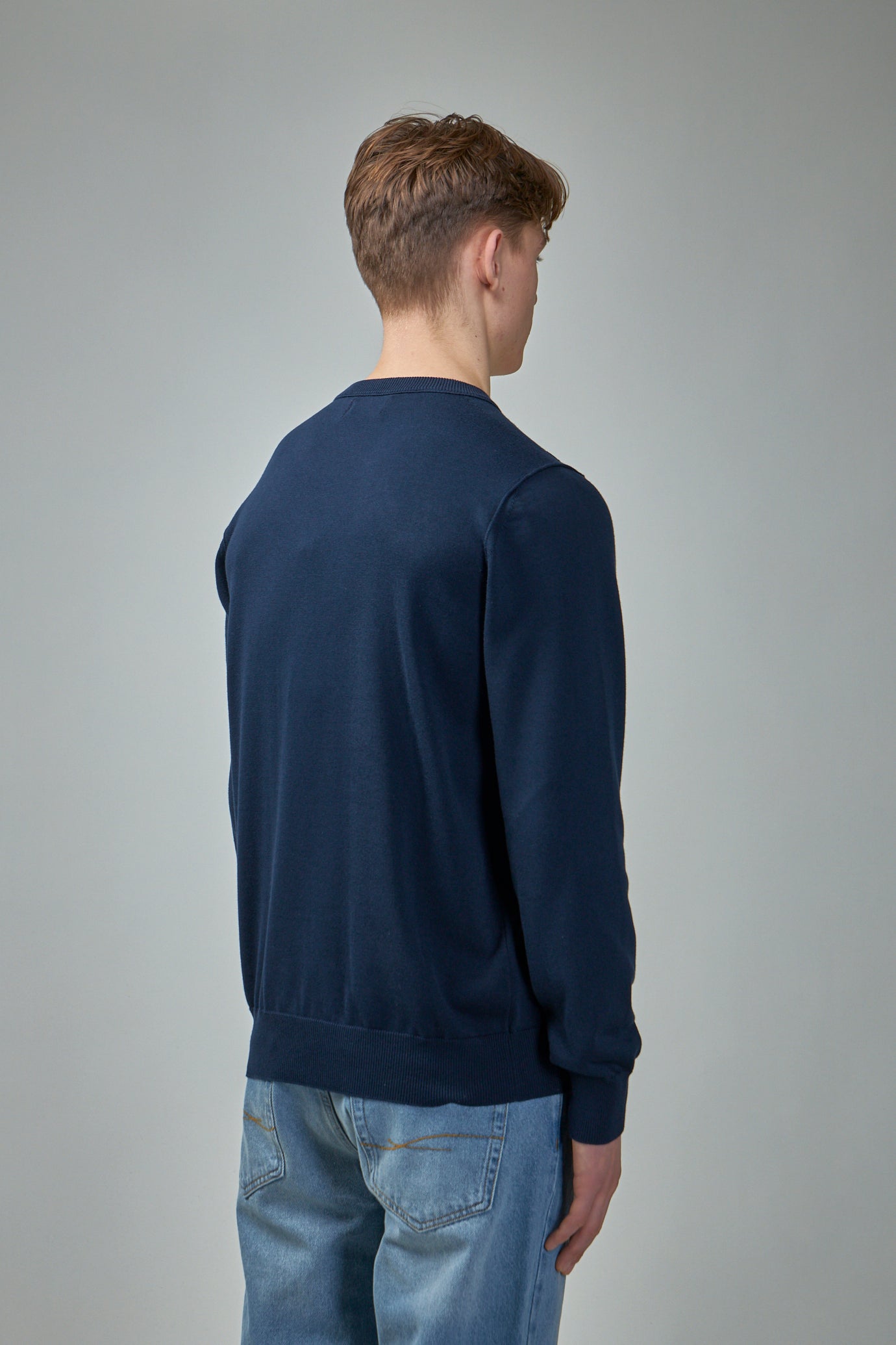 Crewneck Sweater with Ribbing