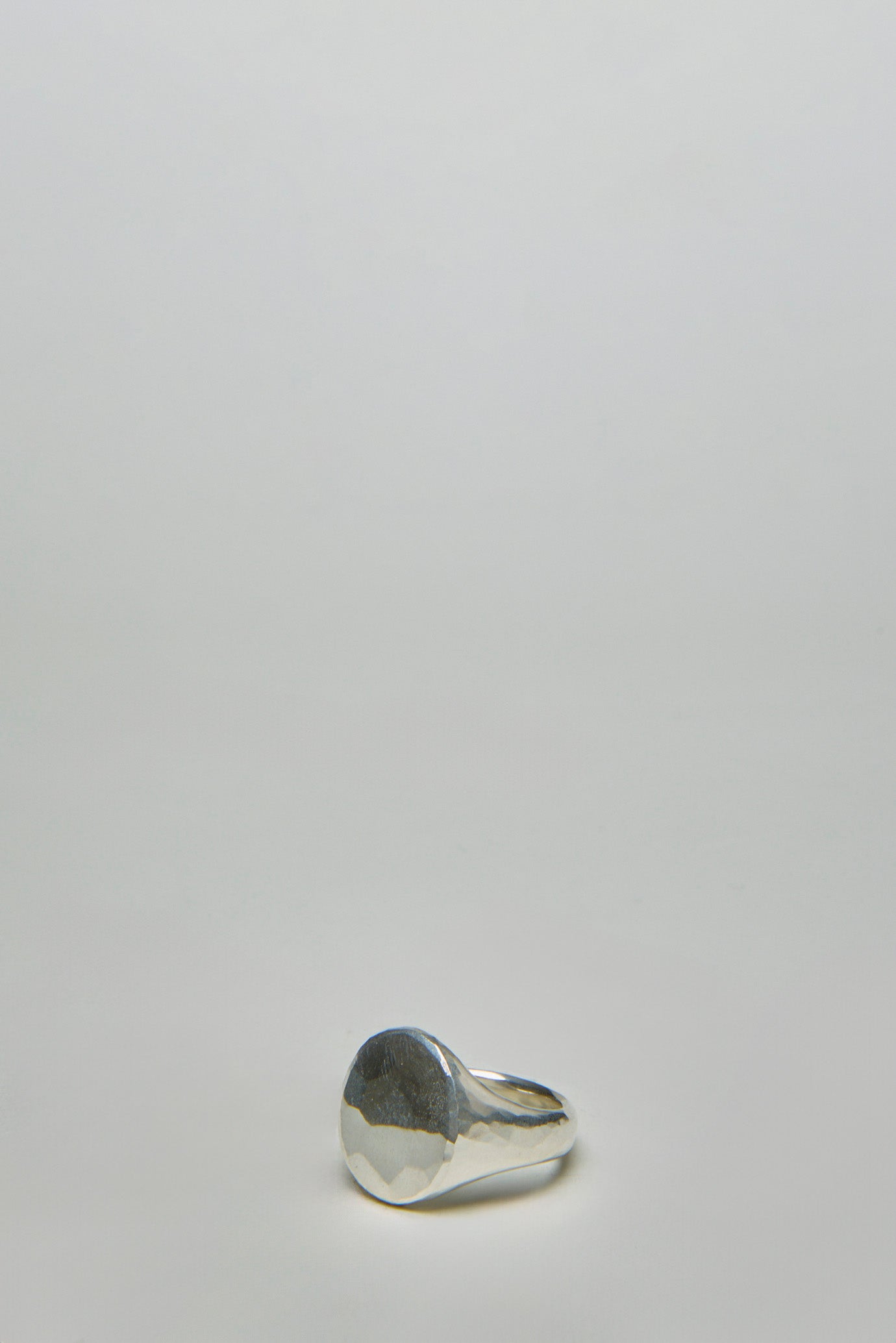 Signet Ring Oval Hammered