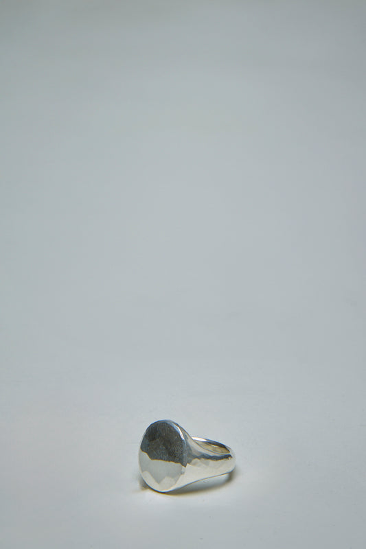 Signet Ring Oval Hammered