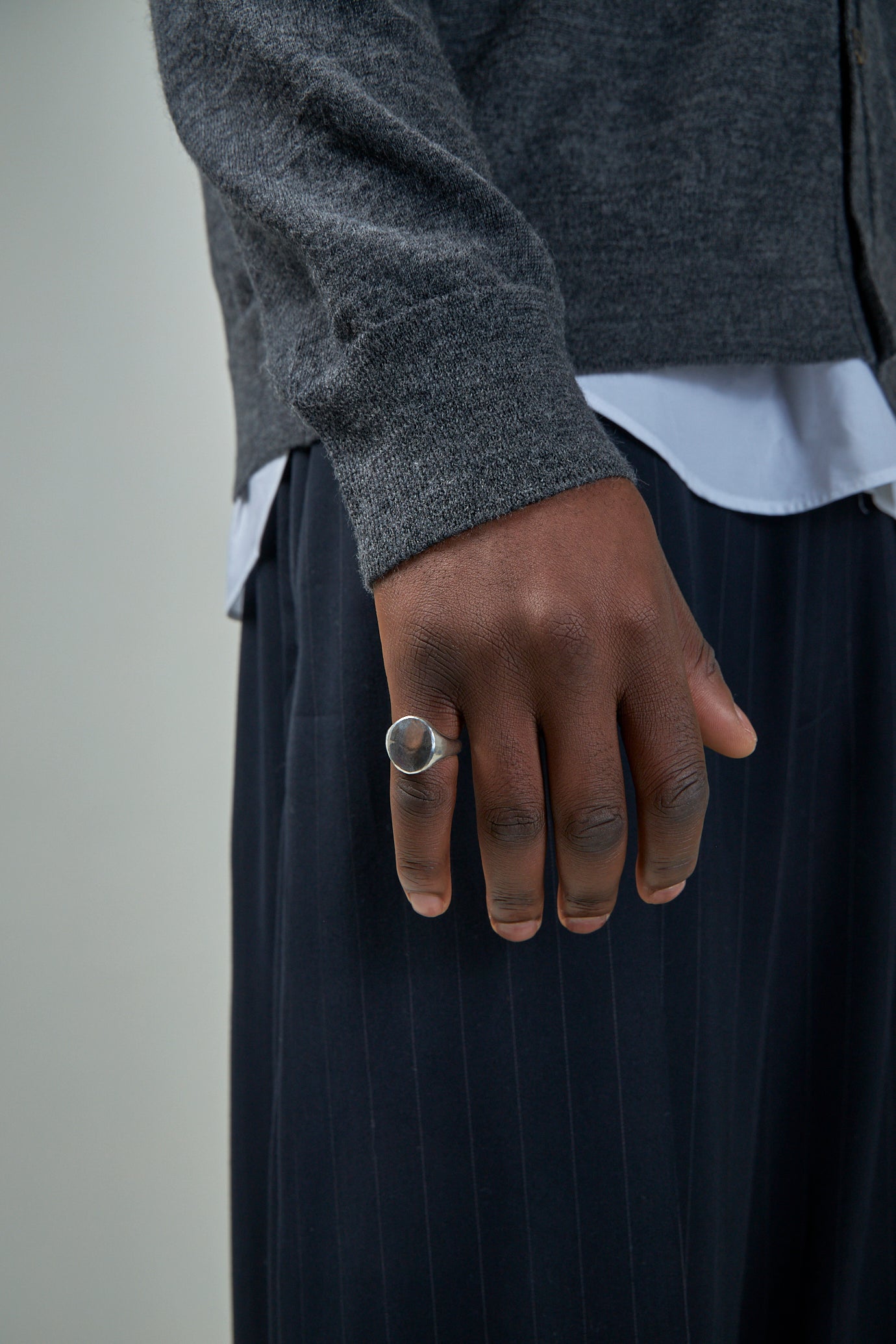 Signet Ring Oval Hammered