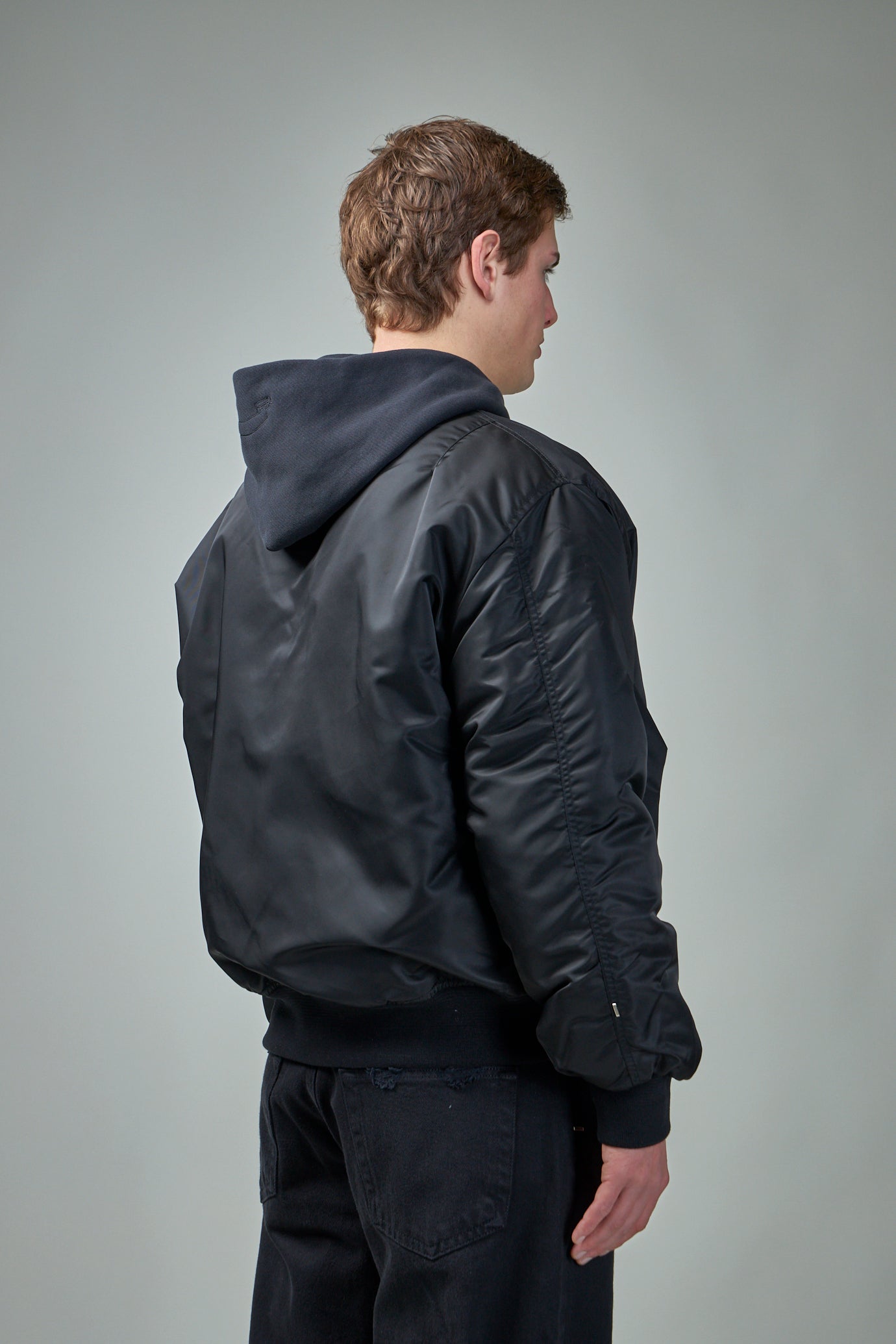 Hooded Bomber Jacket Nylon