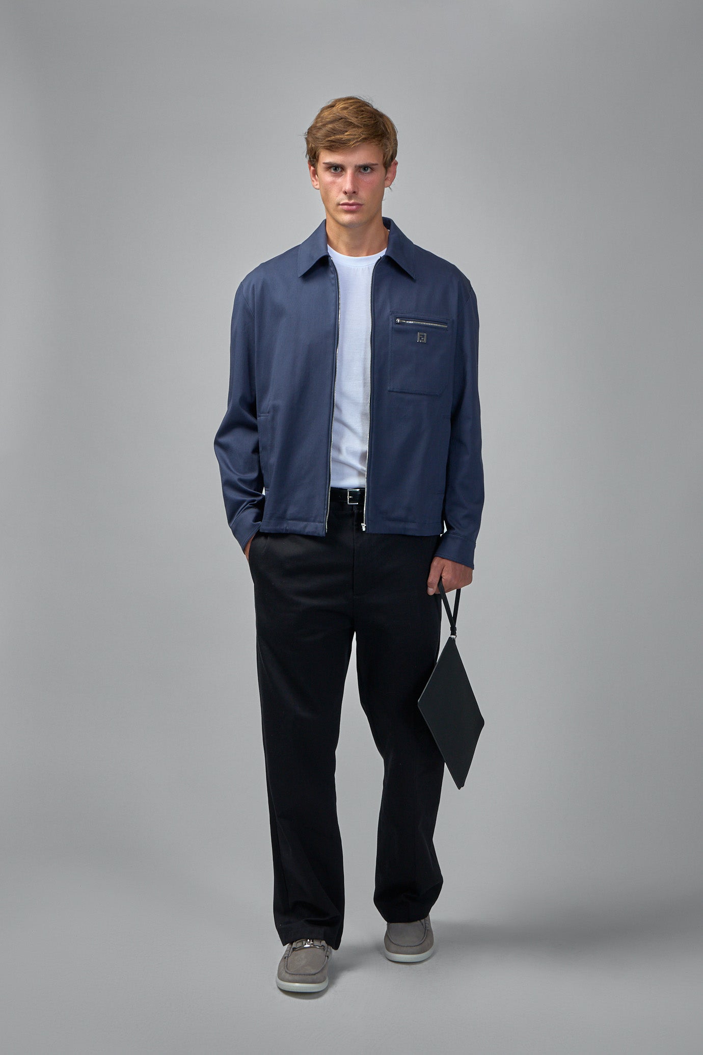 Jacket with Logo-Shaped Appliqué