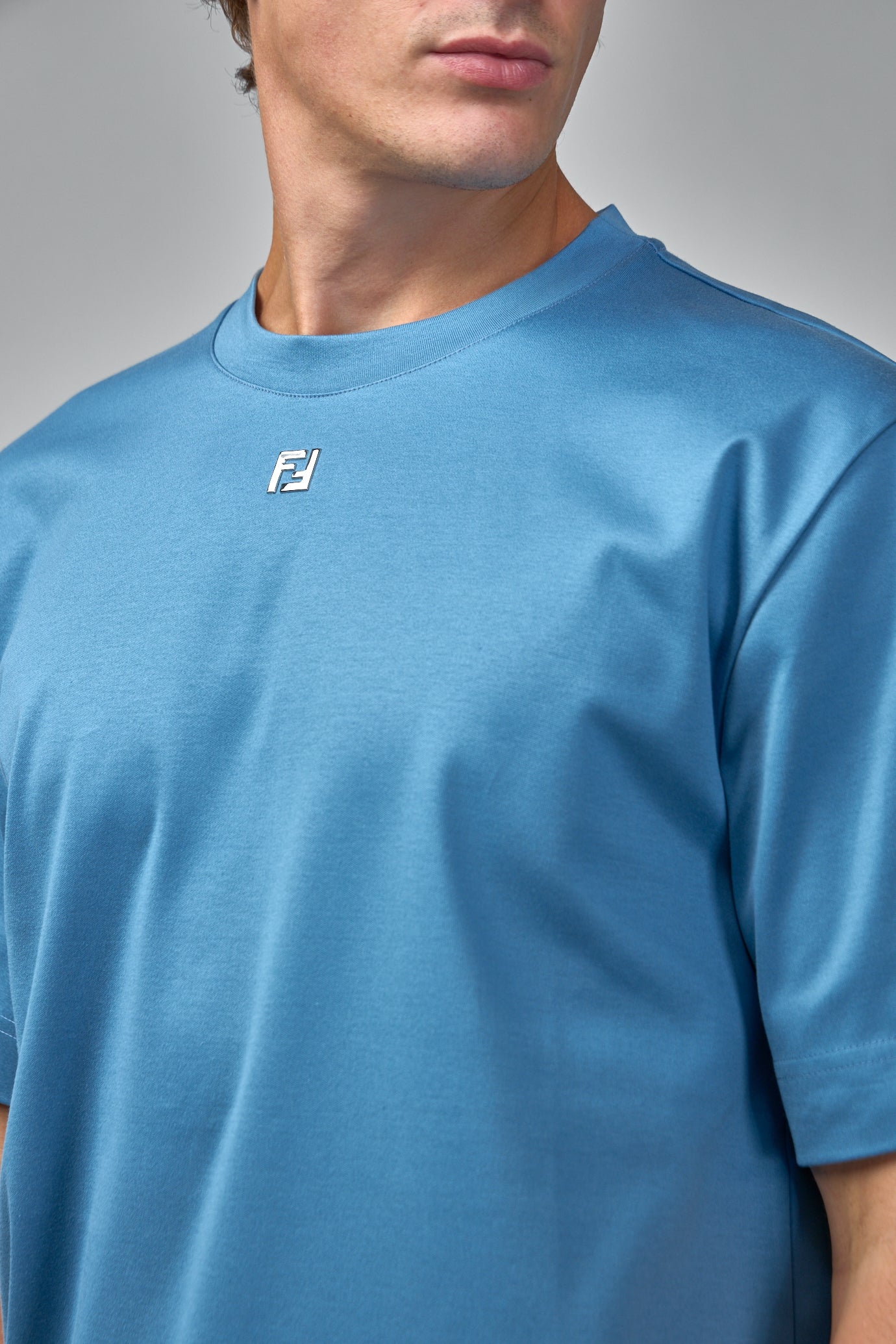 Cotton T-Shirt with FF Metal Detail