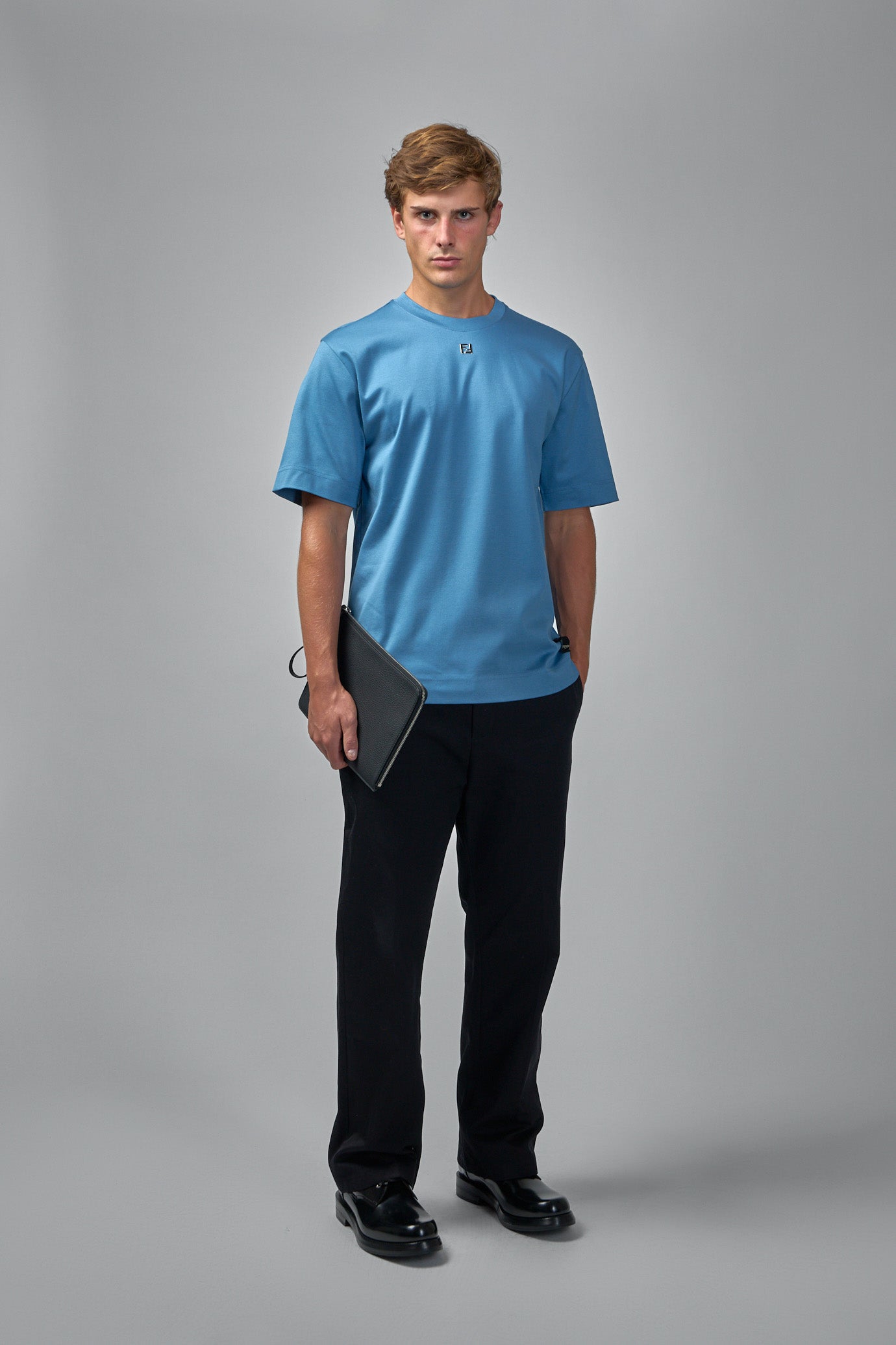 Cotton T-Shirt with FF Metal Detail