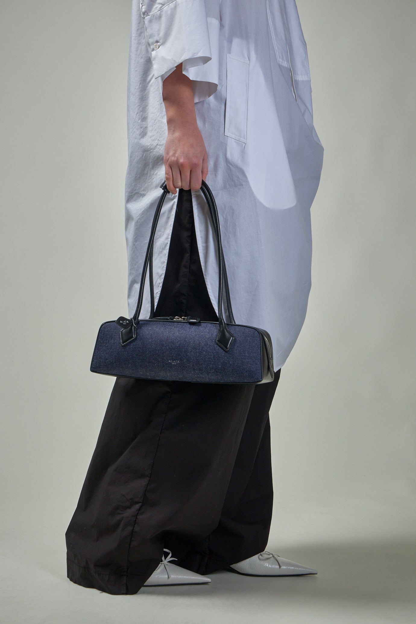 Le Teckel Medium Bag in Denim and Leather