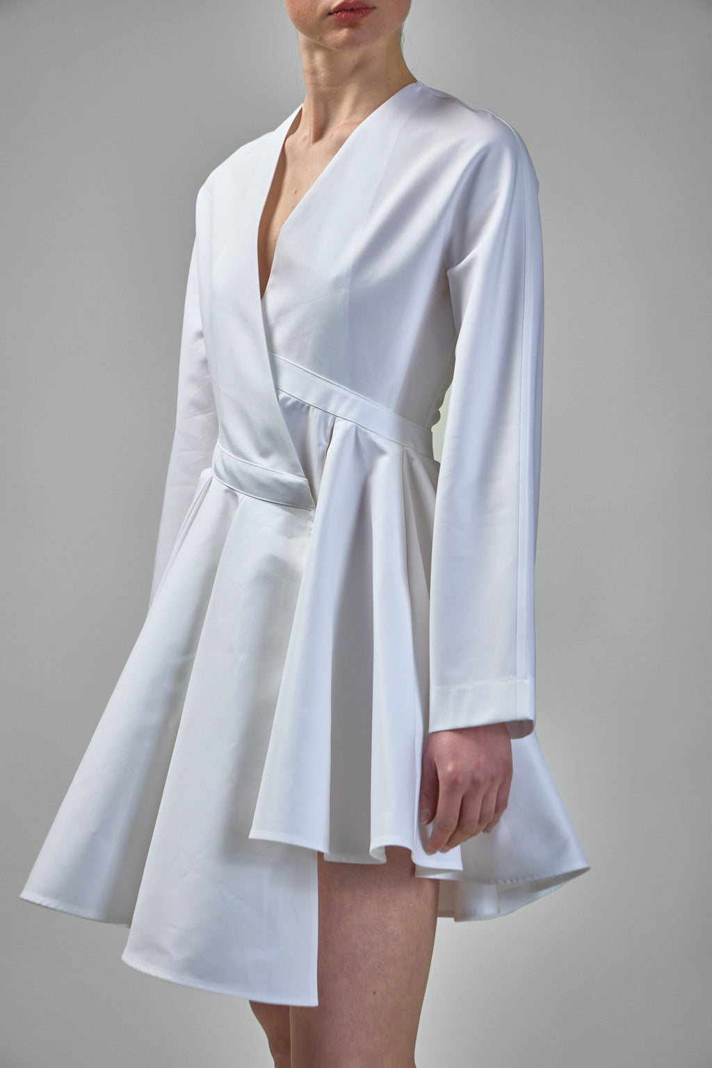 Asym Belt Dress In Poplin