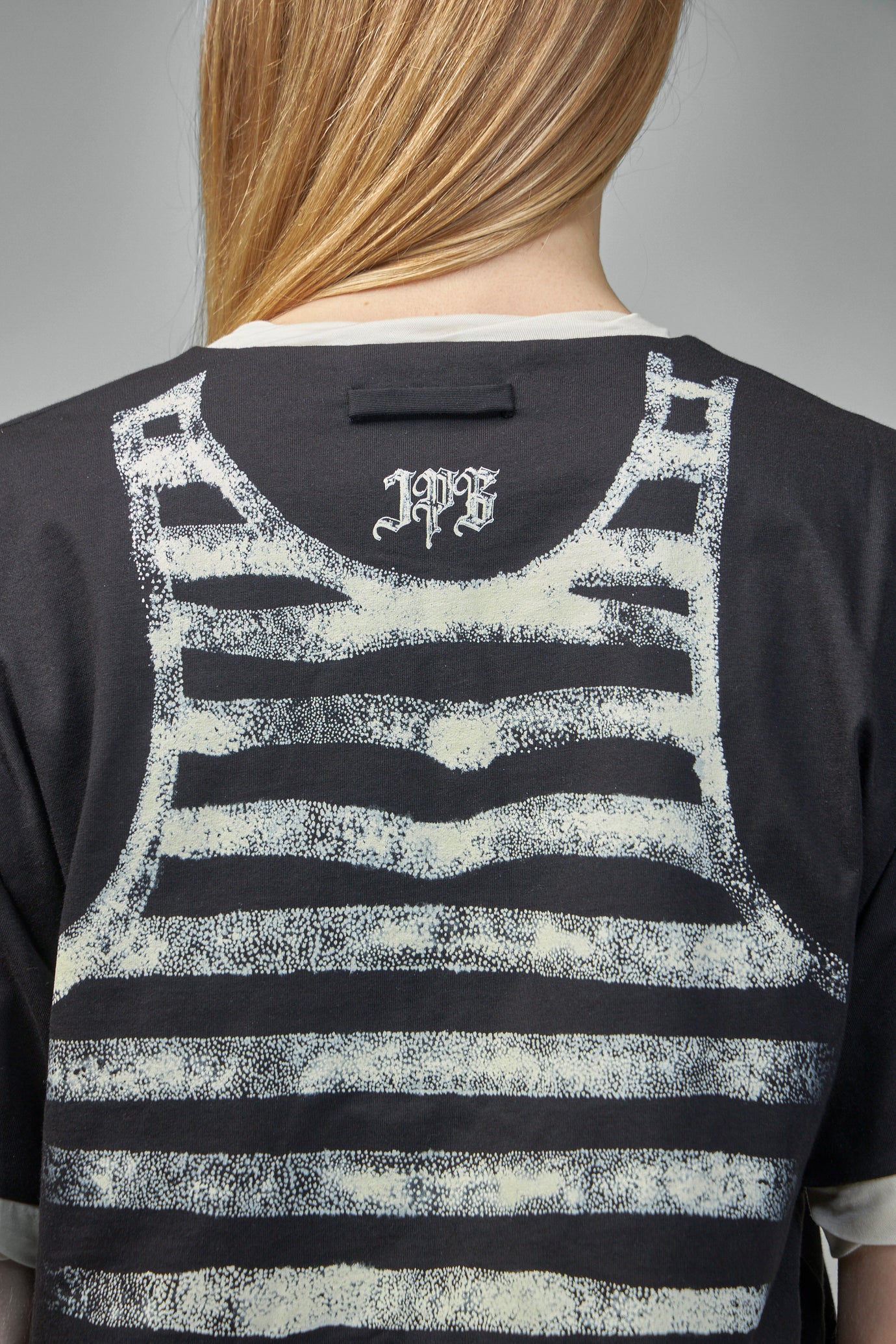 Cotton Asymetric T-Shirt Printed ''Tattoo"