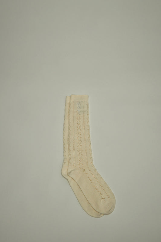 Perforated Cotton Socks with V-Logo