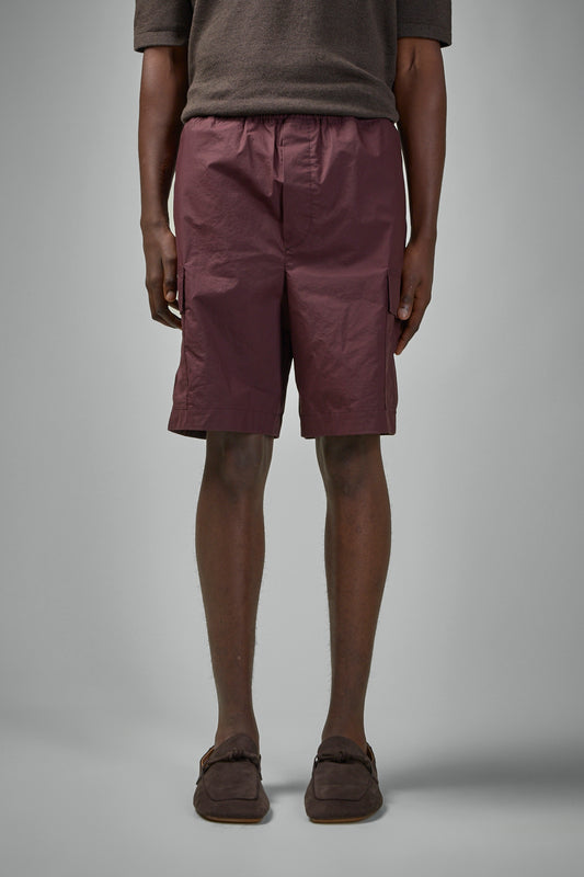 Resinated Cotton Cargo Shorts