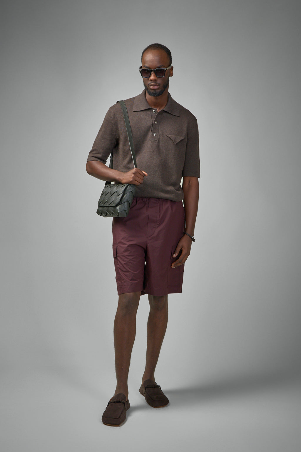 Resinated Cotton Cargo Shorts