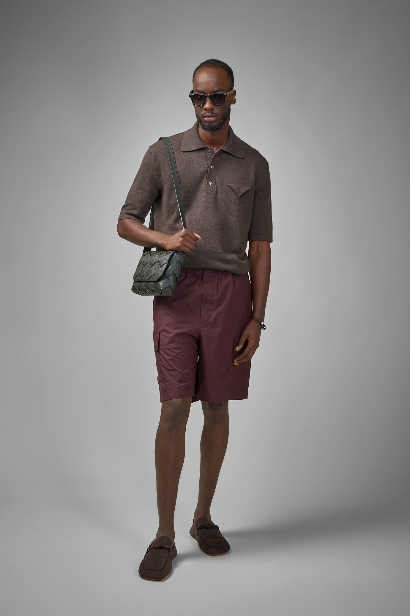 Resinated Cotton Cargo Shorts