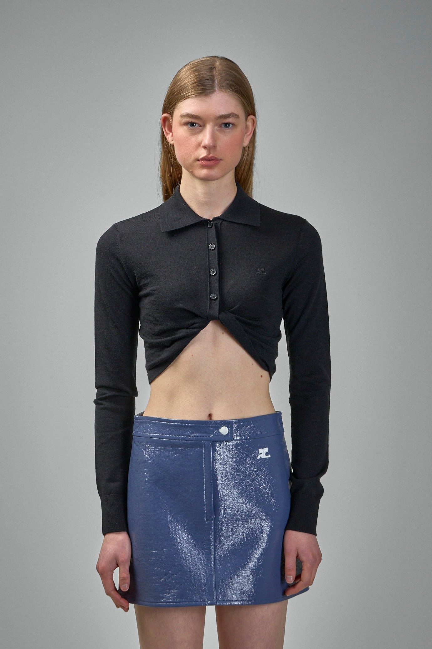 Twist Light Wool Cropped Polo