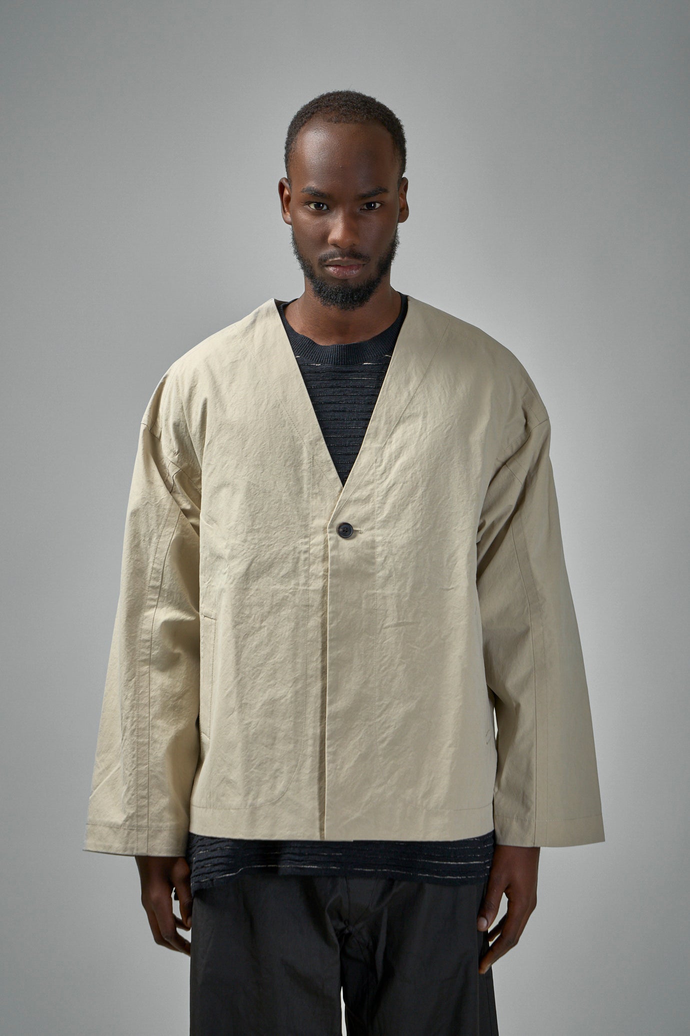 JACKET#59 Unlined Collarless Blazer