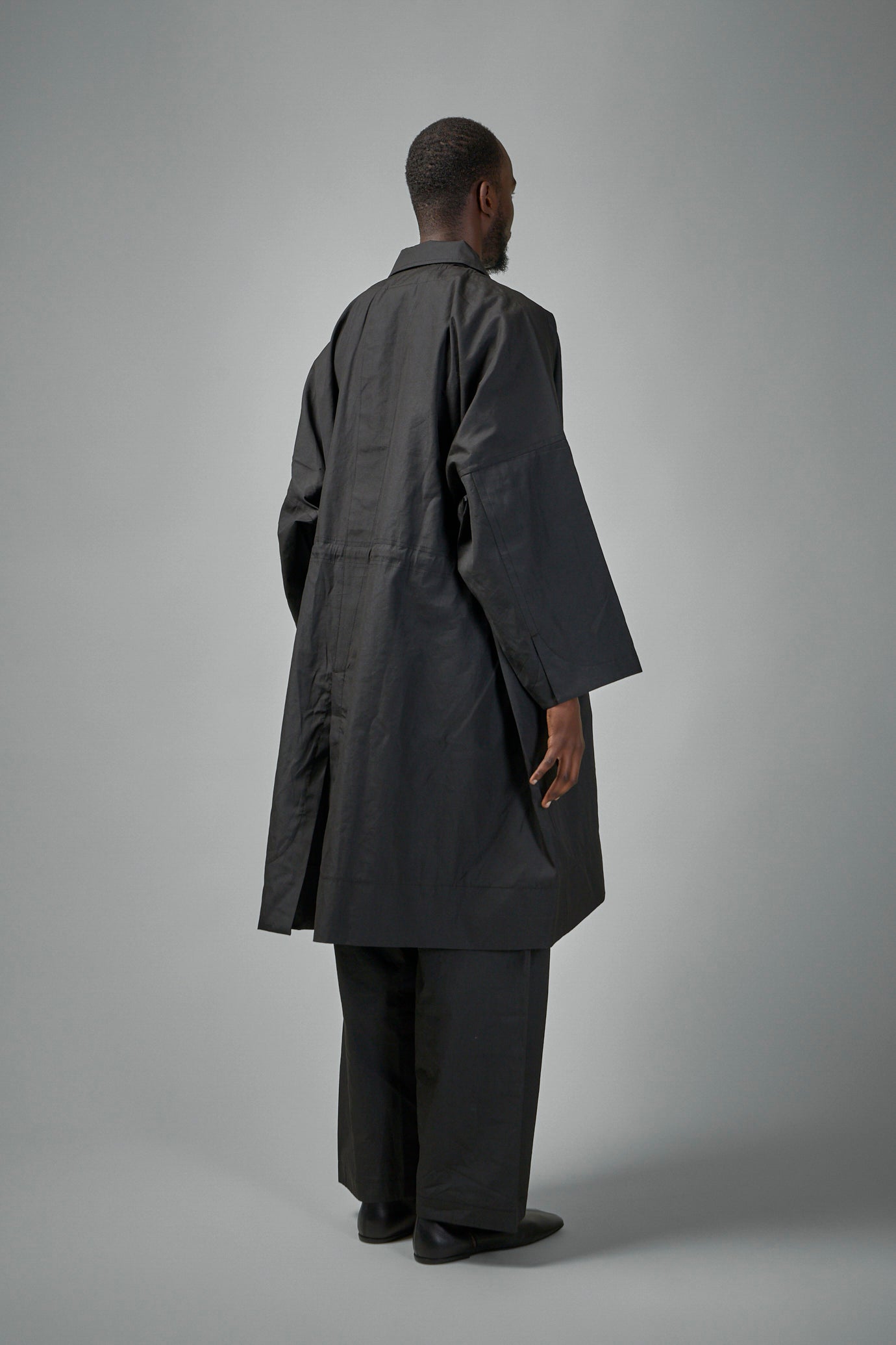 COAT#32 Long Loose Unlined Fit Coat With Detachable Collar