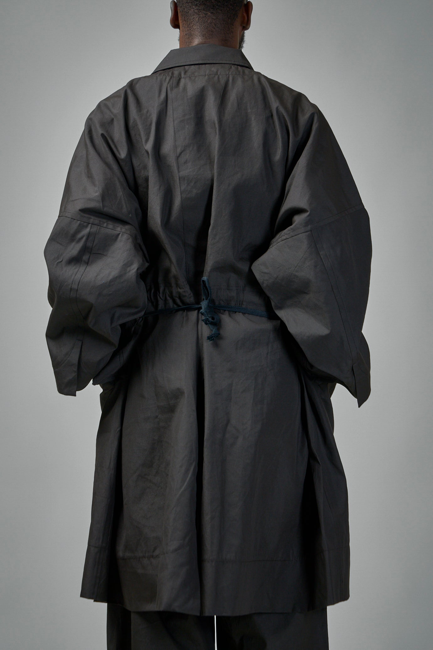 COAT#32 Long Loose Unlined Fit Coat With Detachable Collar