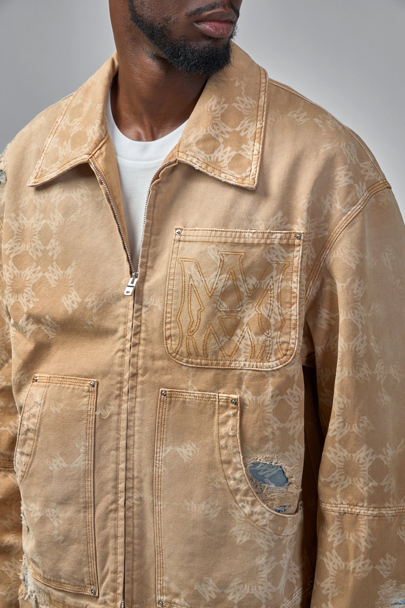 Denim Repair Logo-Monogram Jacket