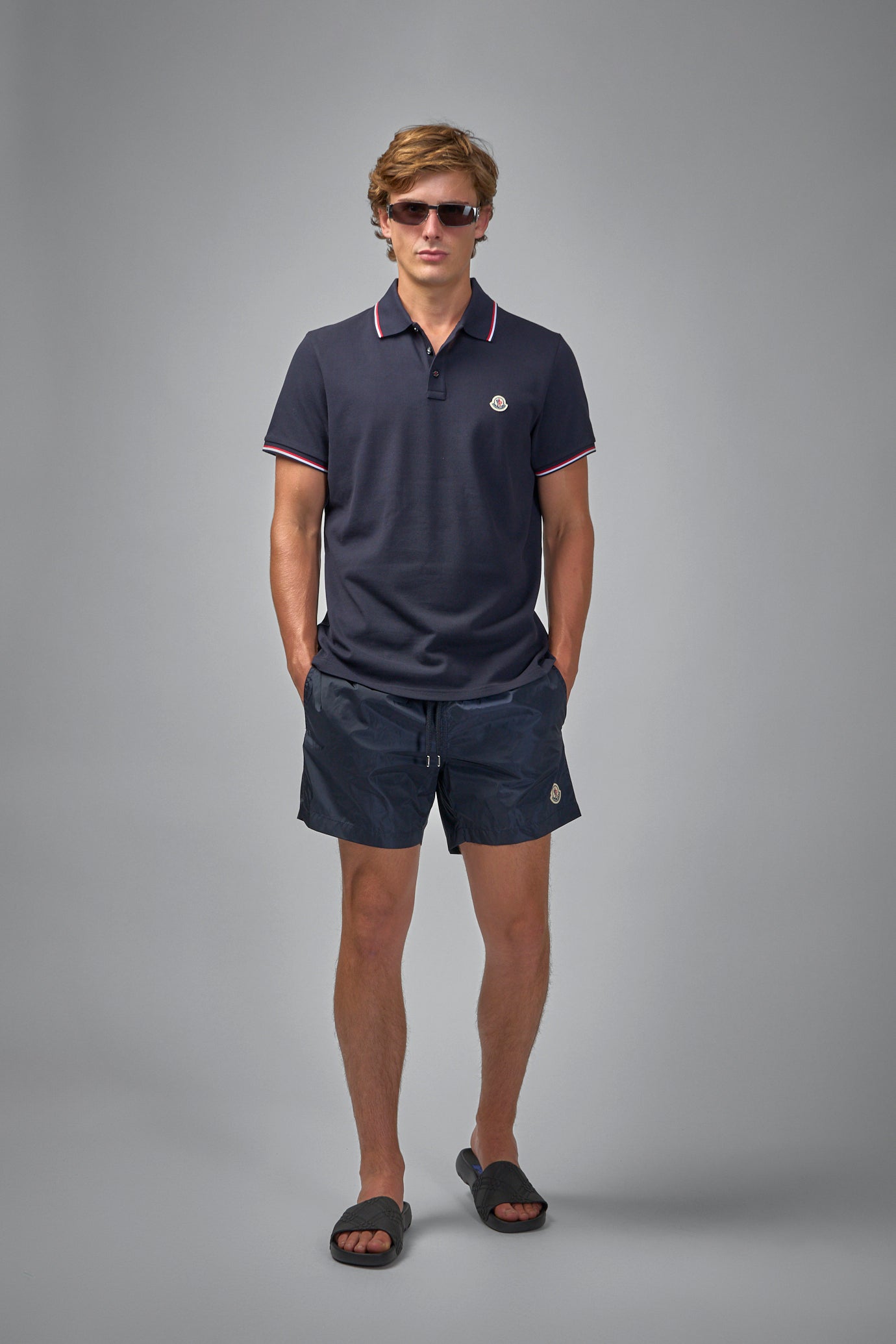 Logo Patch Drawstring Swim Shorts