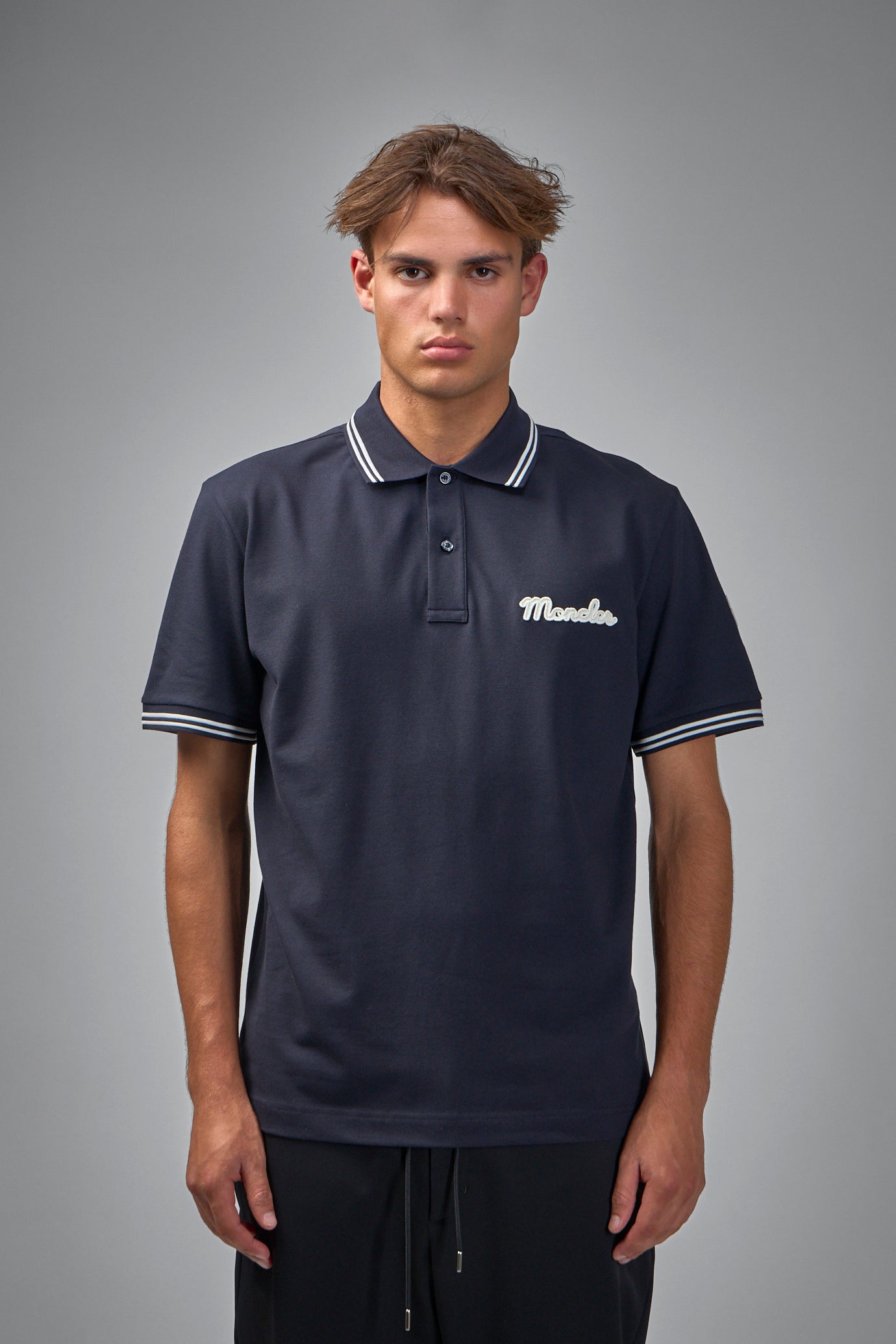 Logo Patch Cotton Piquet Polo Shirt