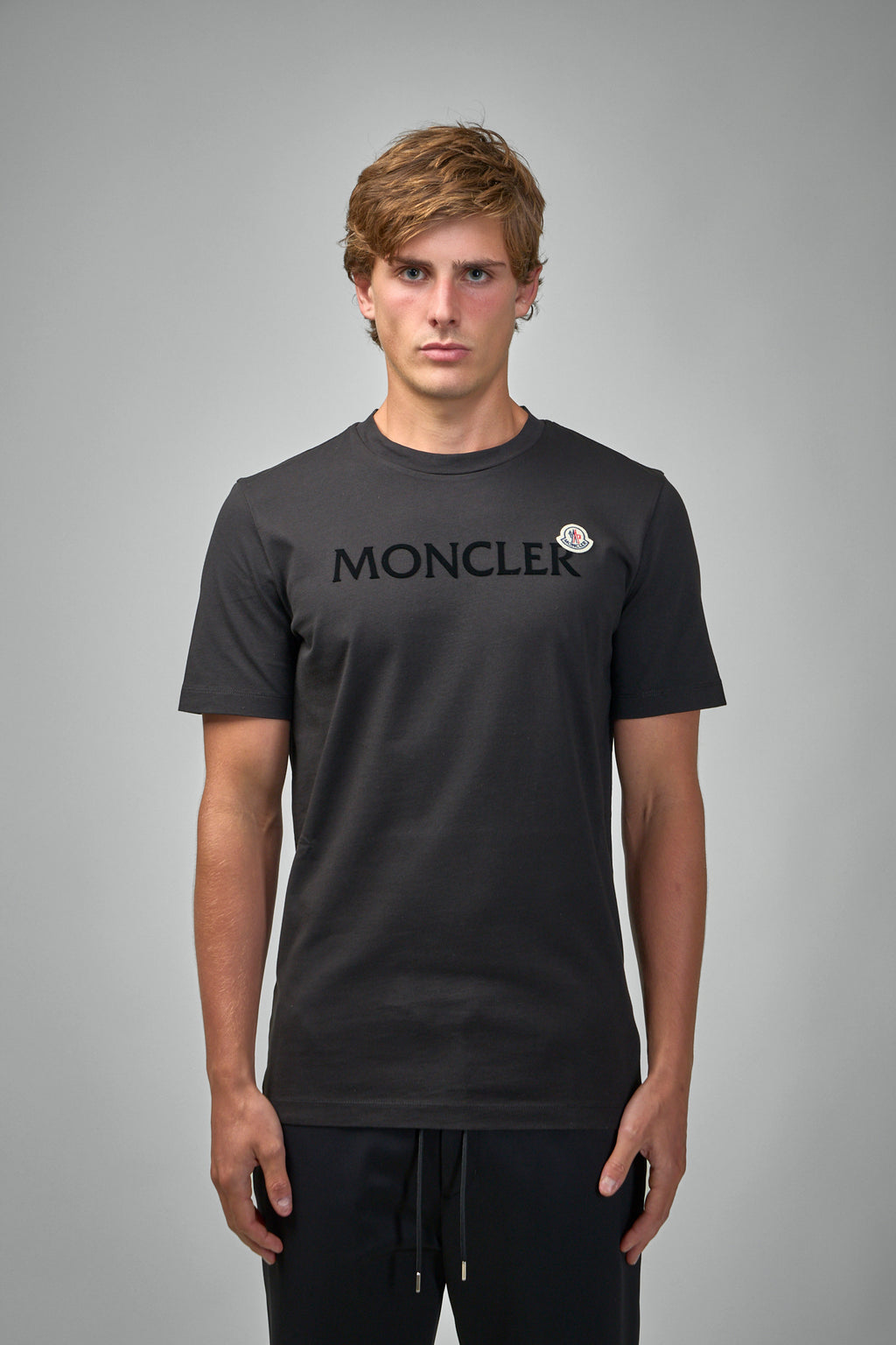 Flocked Logo Cotton T-Shirt