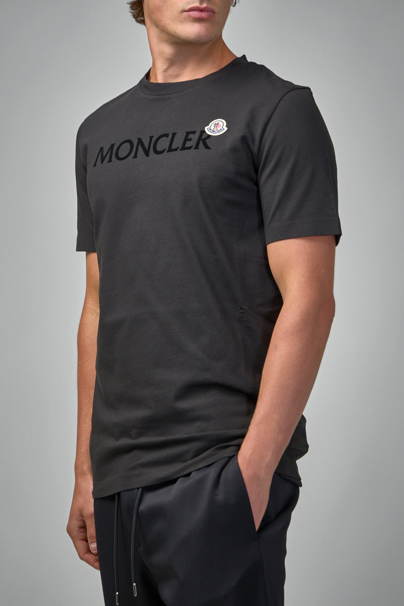 Flocked Logo Cotton T-Shirt