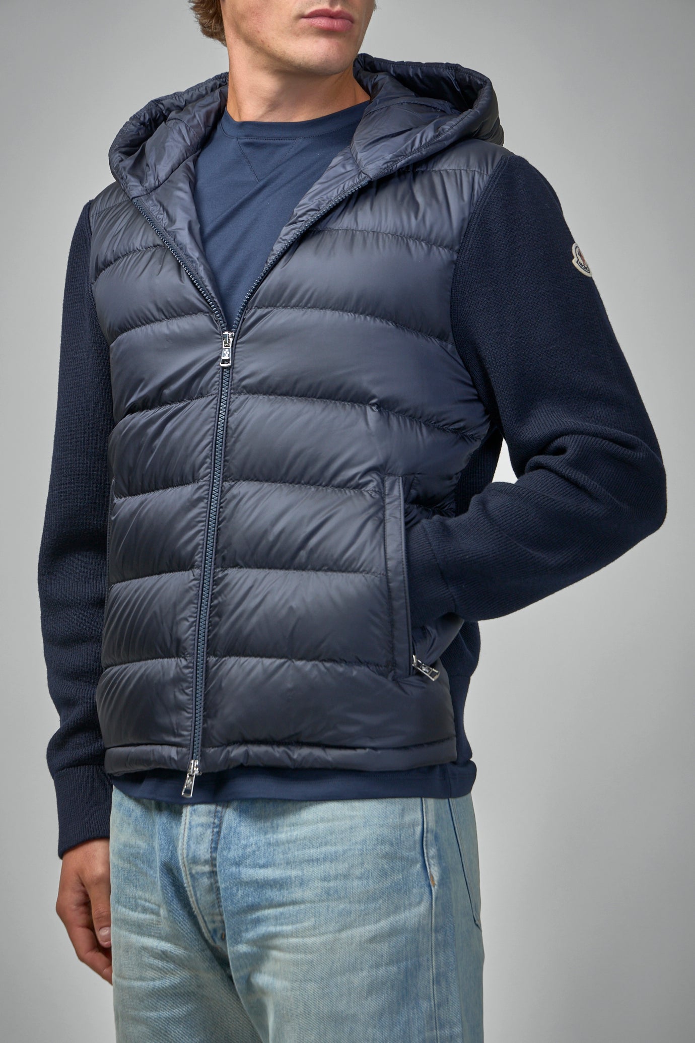 Padded Wool Zip-Up Hoodie