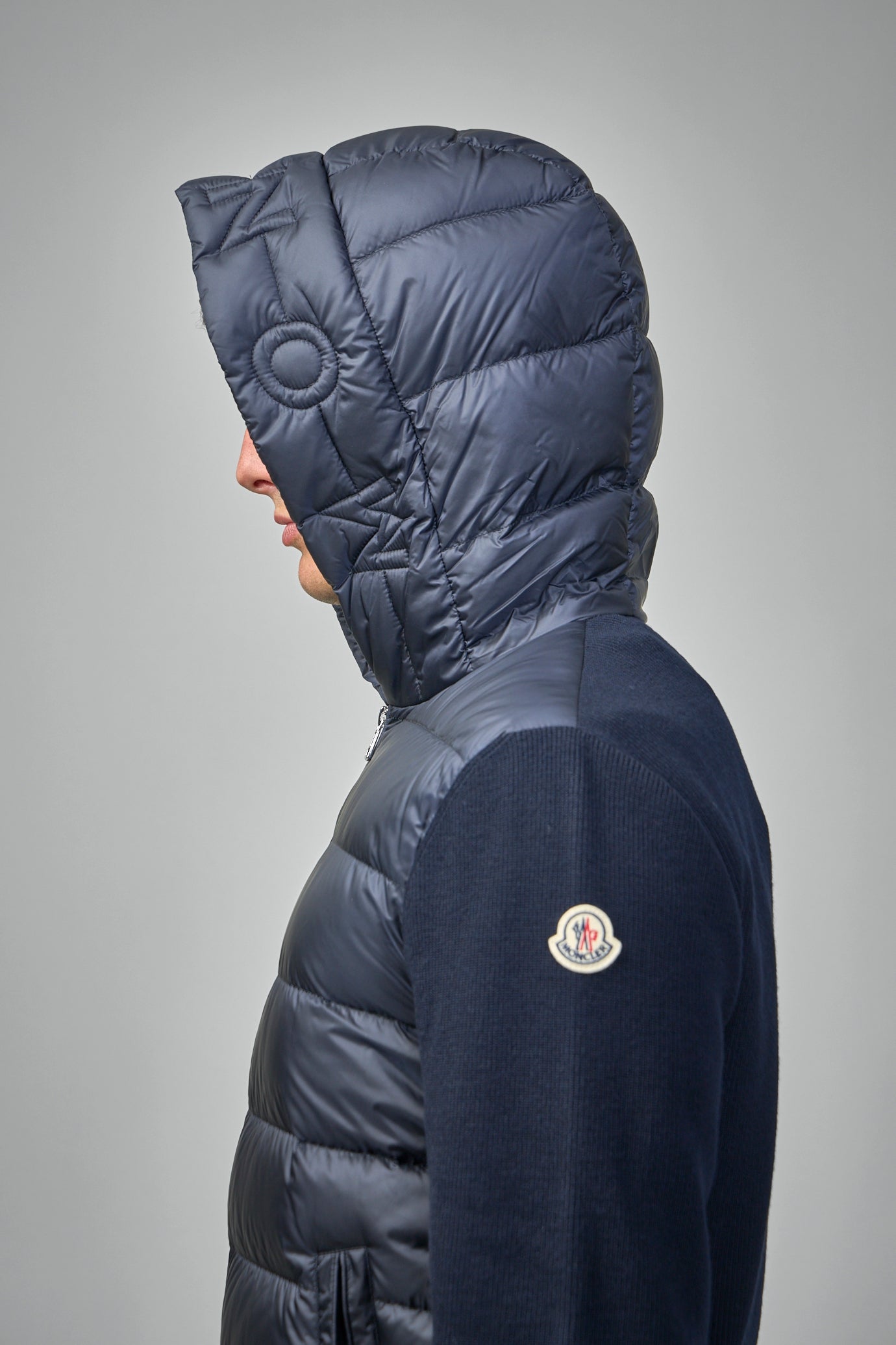 Padded Wool Zip-Up Hoodie