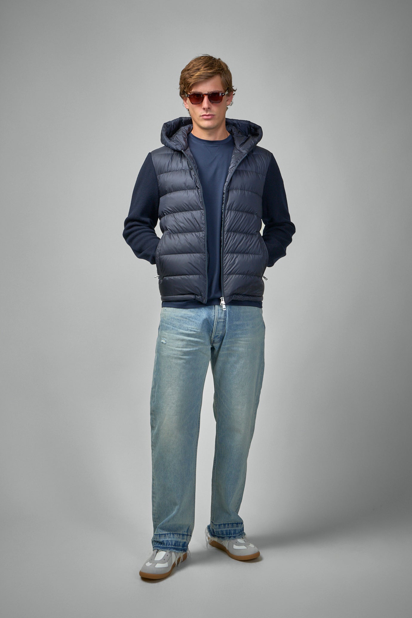 Padded Wool Zip-Up Hoodie