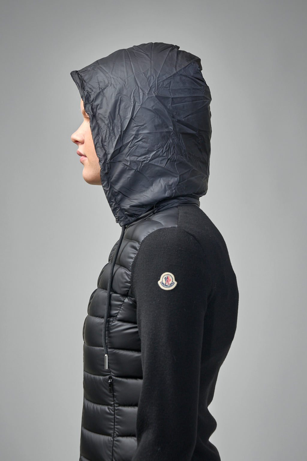 Padded Wool Zip-Up Cardigan