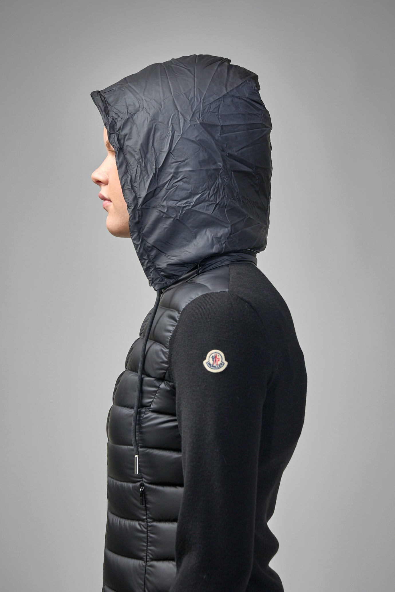 Padded Wool Zip-Up Cardigan