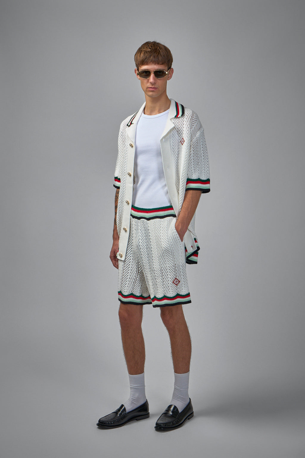 Sporty Faux Crochet Shirt