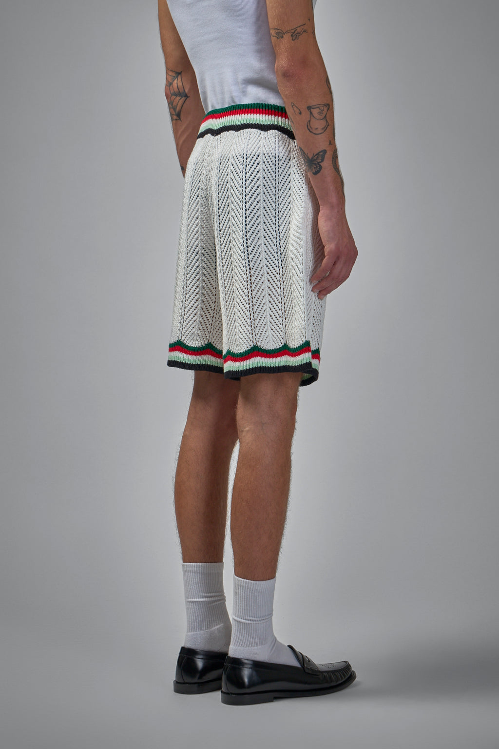 Chevron Faux Crochet Shorts