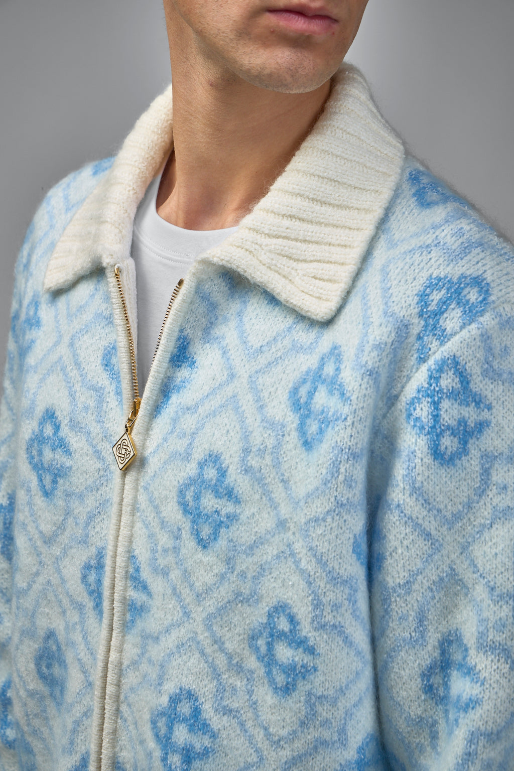 Mohair Monogram Zip Jumper