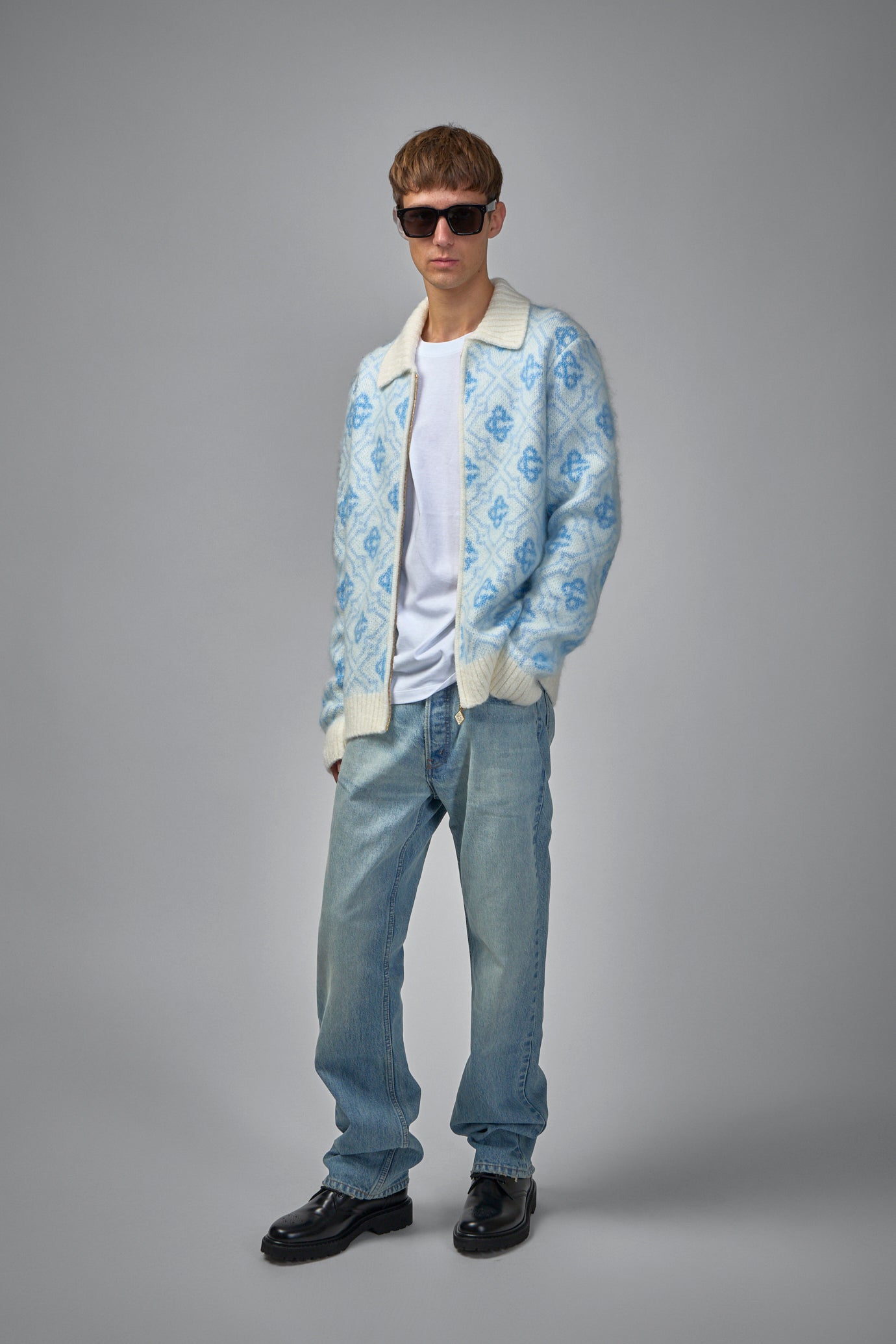 Mohair Monogram Zip Jumper