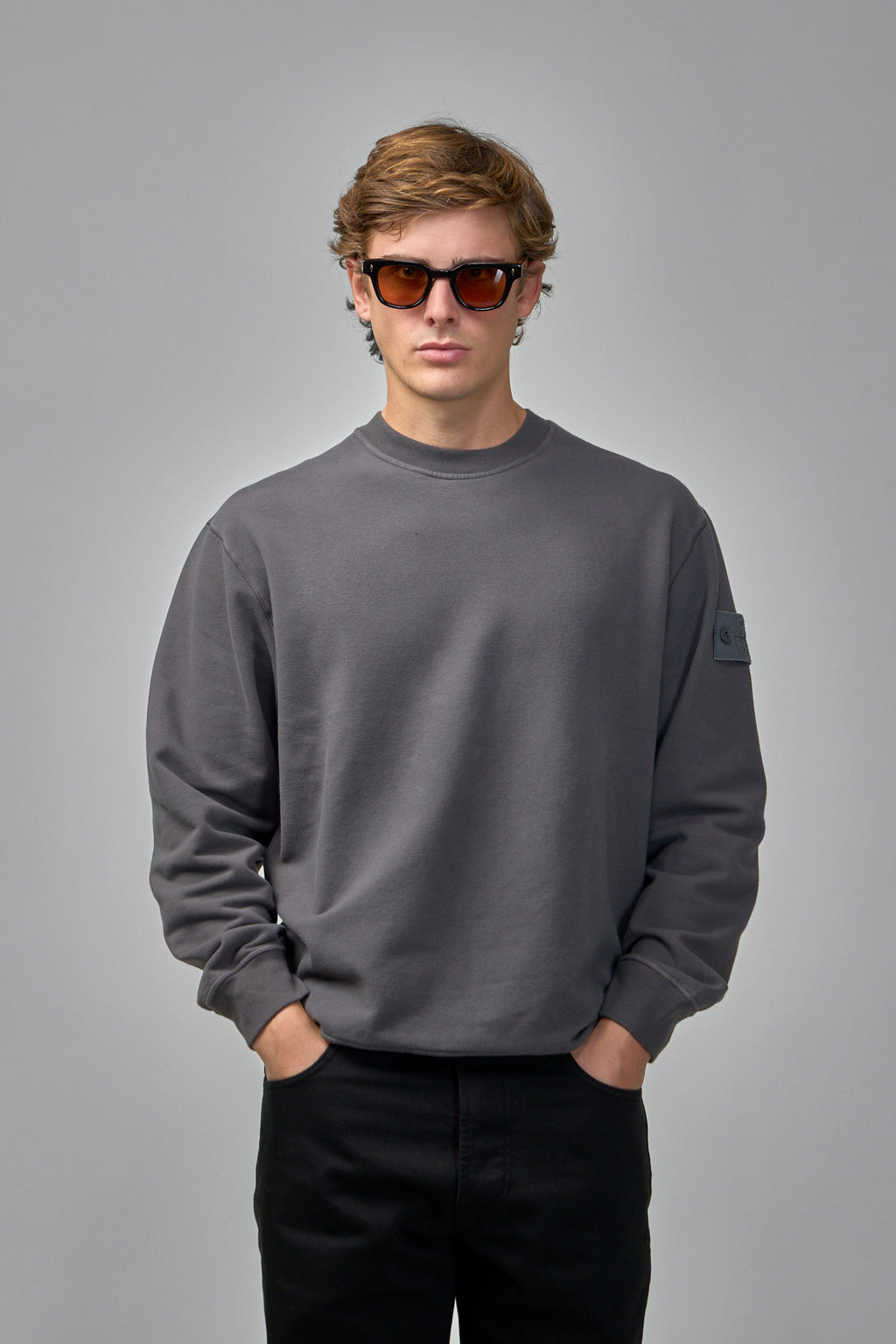 Stretch Cotton Fleece Sweatshirt