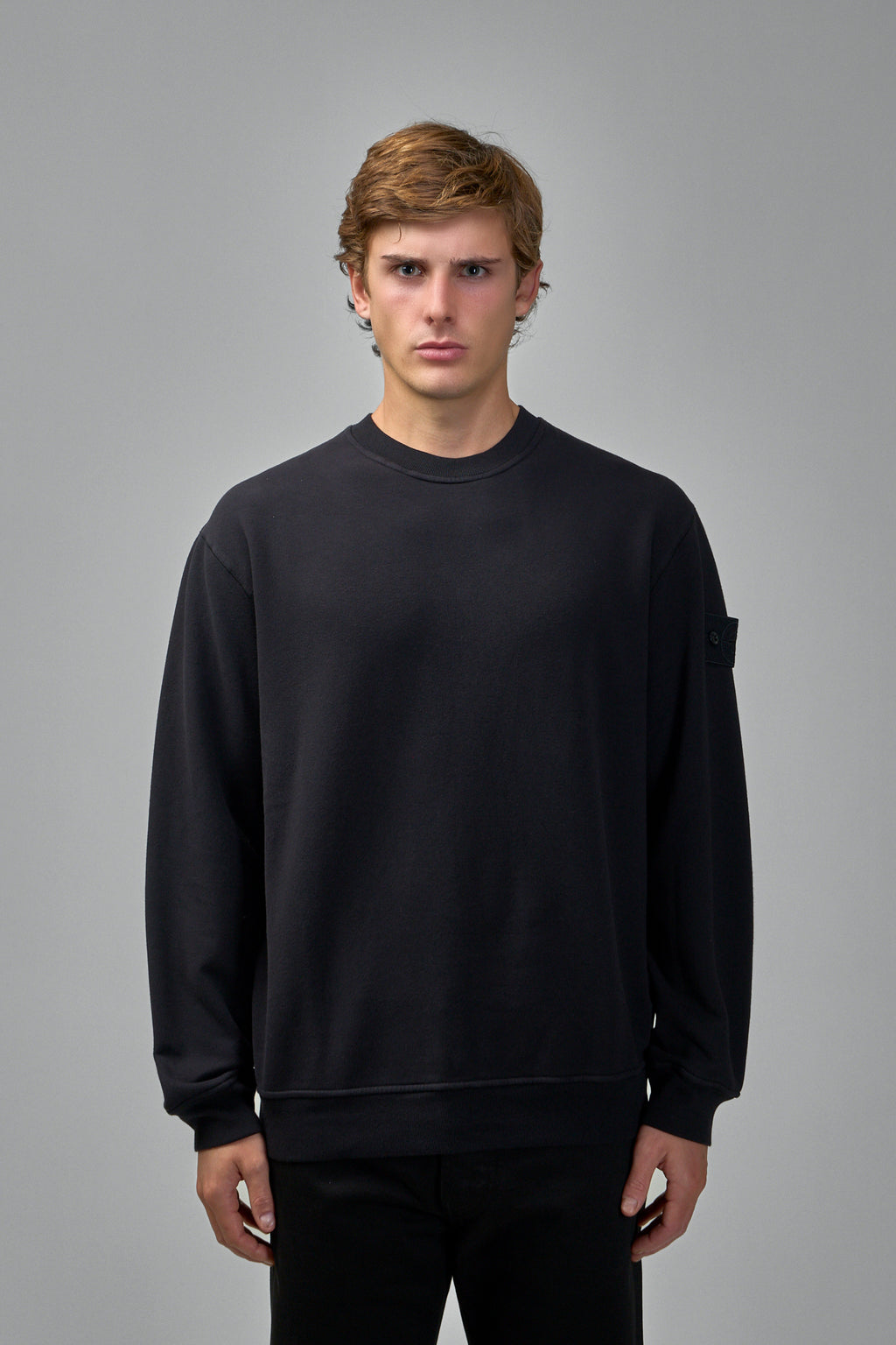 Stretch Cotton Fleece Ghost Crewneck Sweatshirt