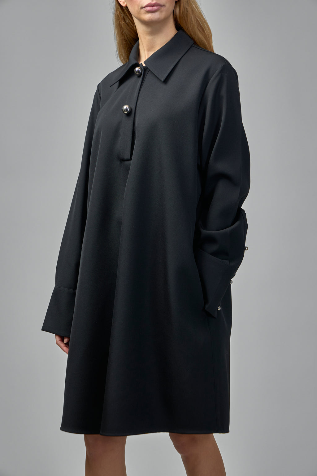 Wool Gabardine Polo Dress