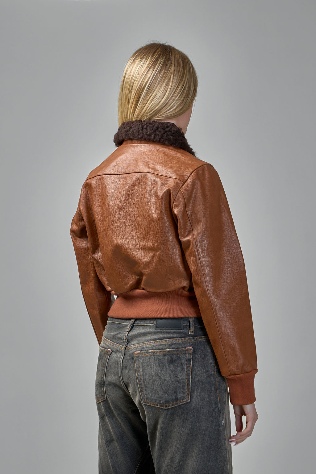 Cropped Shrunken Zip-Up Bomber